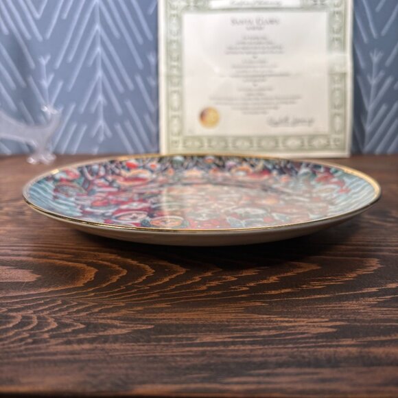 Bill Bell Santa Claws Collectors Plate Porcelain 24k Rim COA and Box - Picture 6 of 9